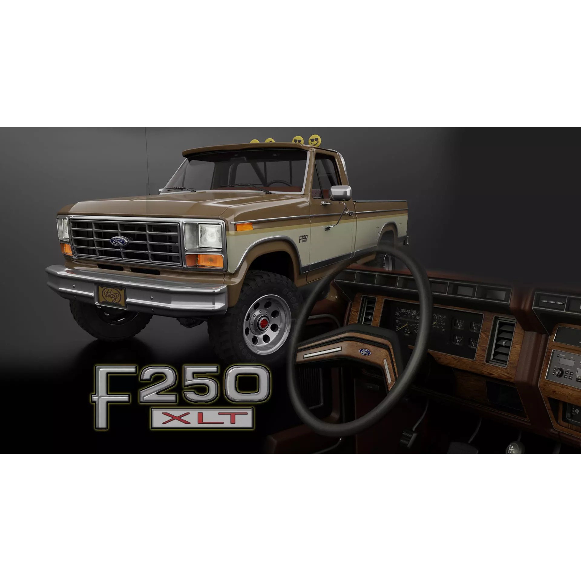 Ford F250 - Low-Poly Game-Ready 3D Model - View 2