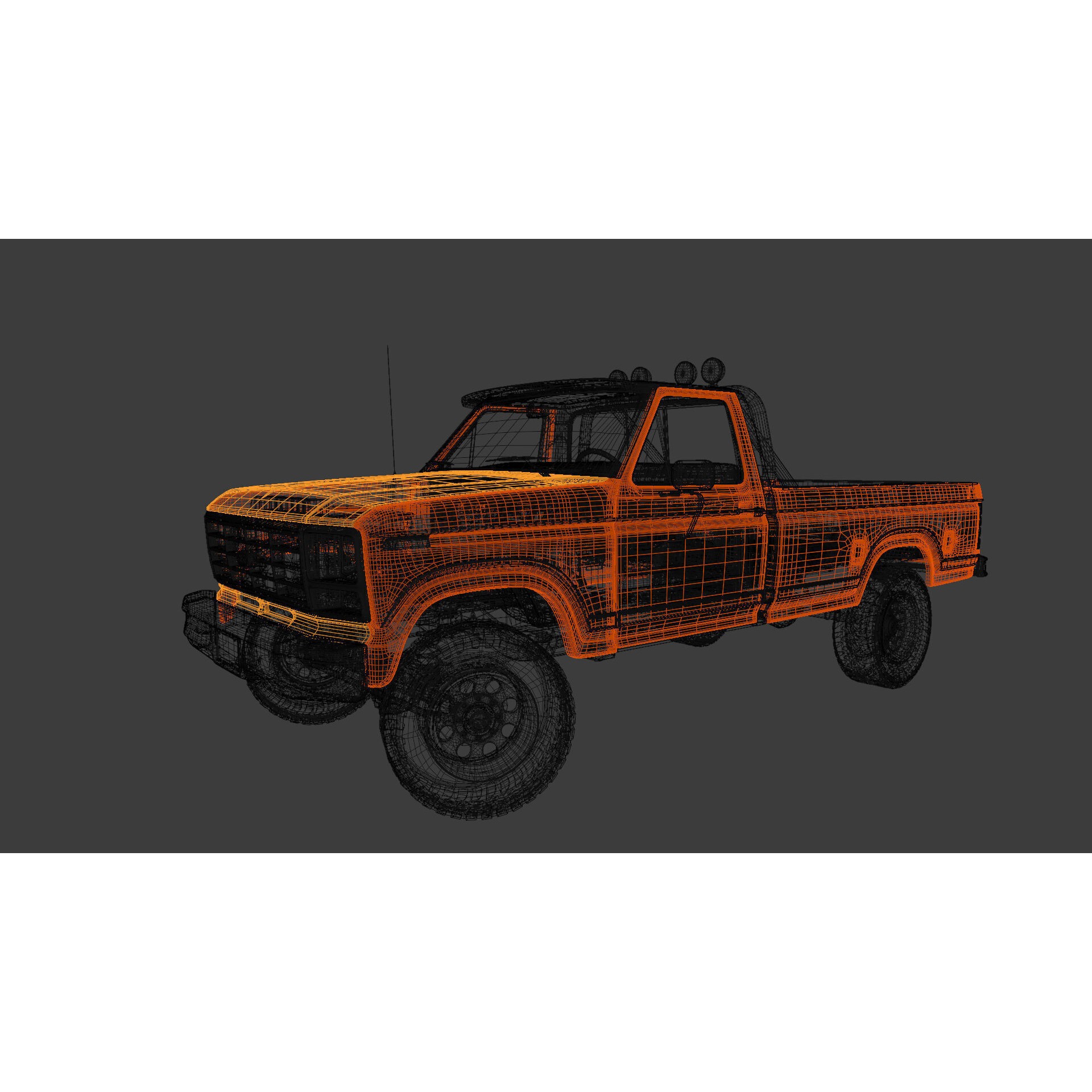 Ford F250 - Low-Poly Game-Ready 3D Model - View 27