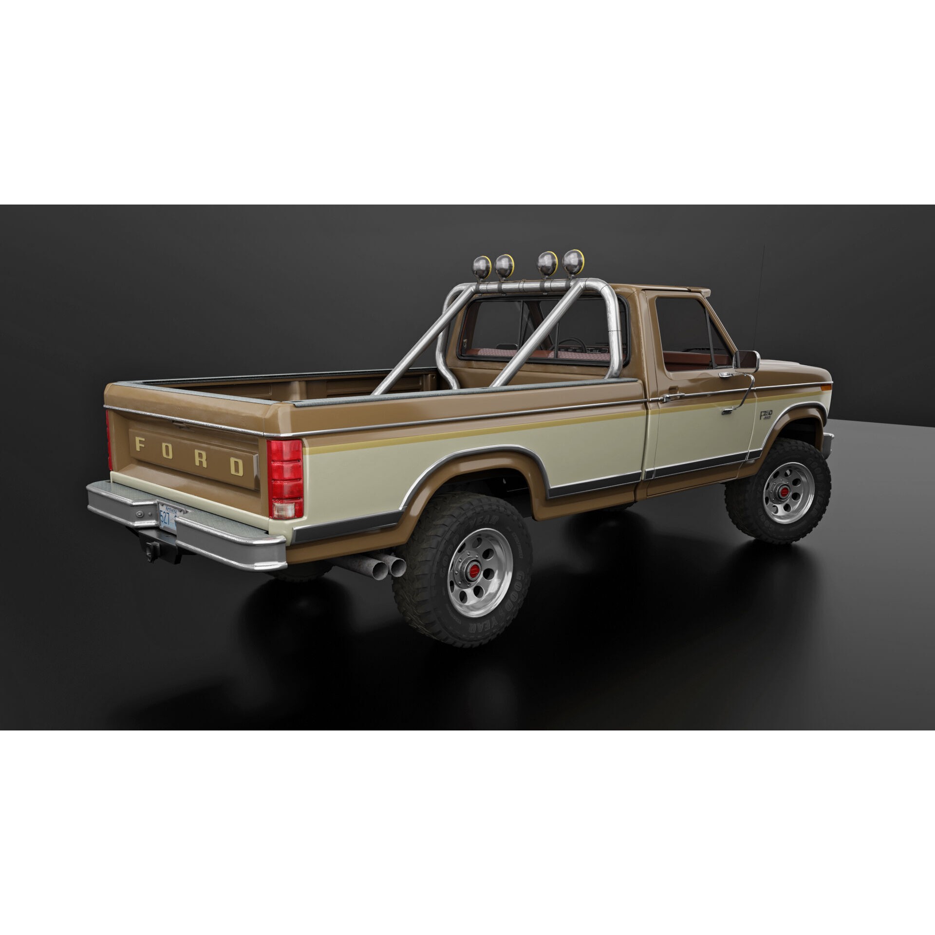 Ford F250 - Low-Poly Game-Ready 3D Model - View 5