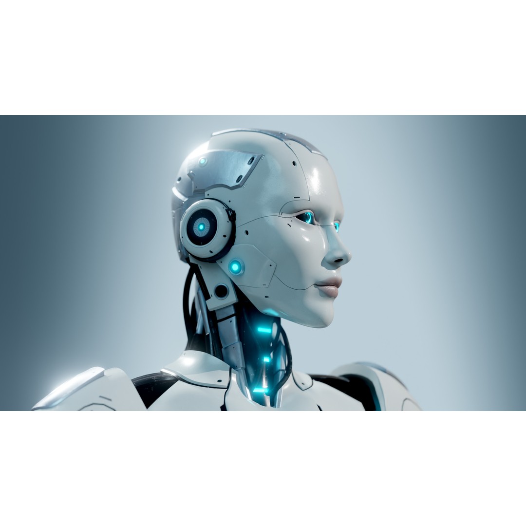 Female Android 3D Model – Low Poly Rigged Character, Blender, FBX - View 5