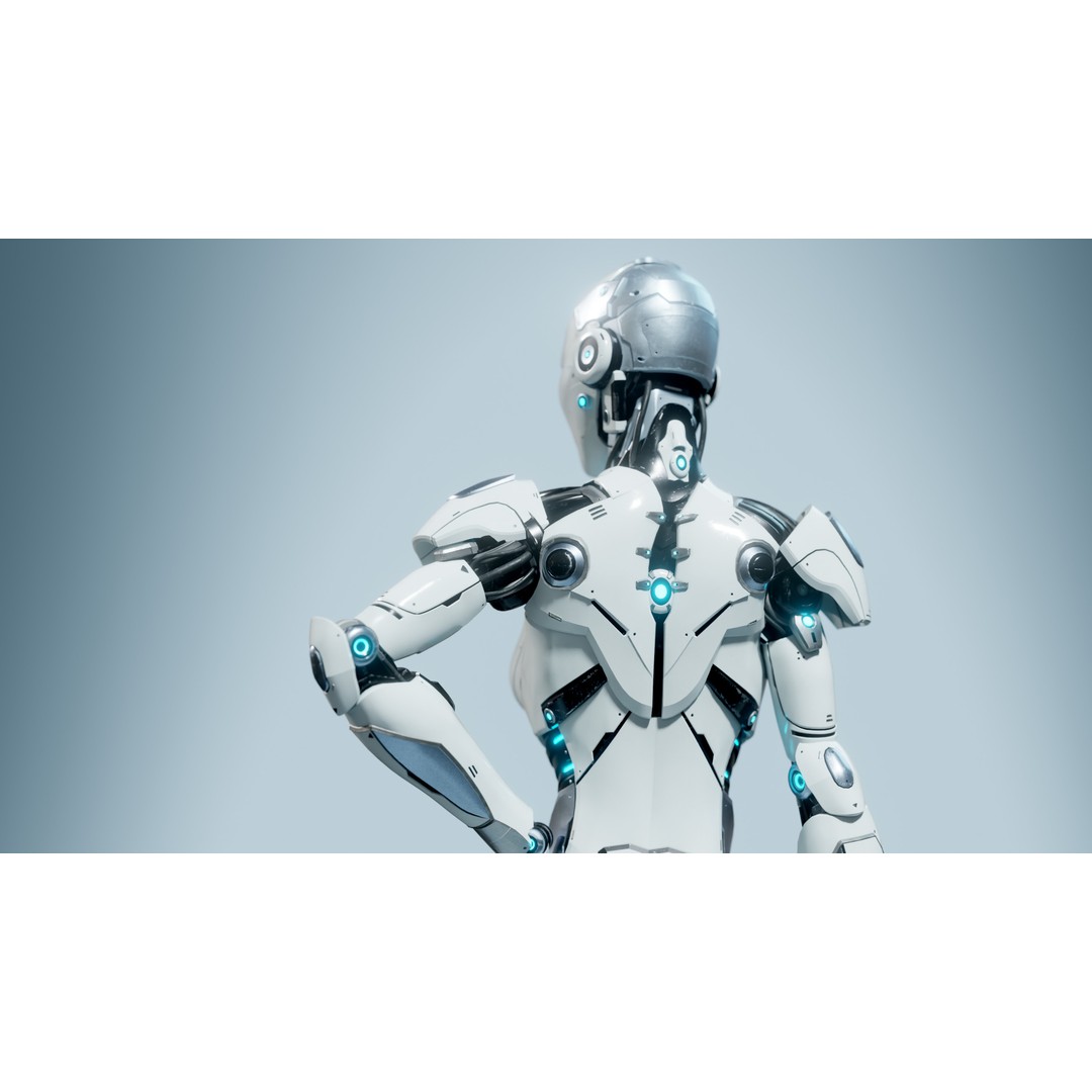Female Android 3D Model – Low Poly Rigged Character, Blender, FBX - View 6