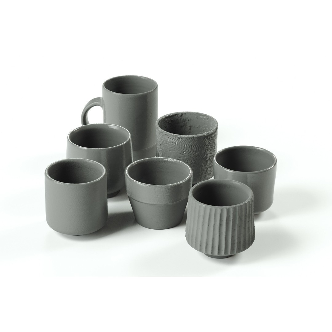 Ceramic Cup Collection 01 3D Model – Handcrafted Kitchen Decor, FBX