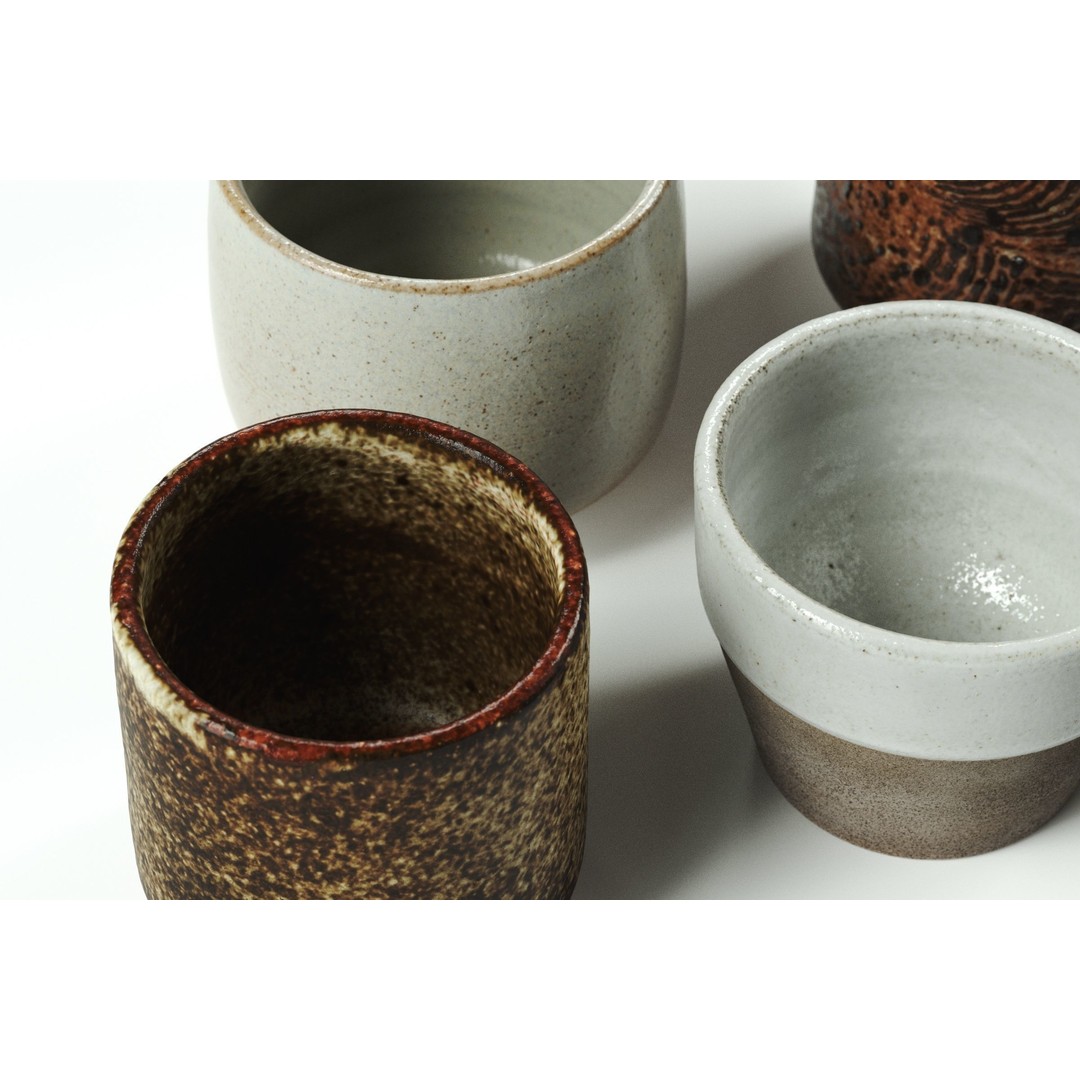 Ceramic Cup Collection 01 3D Model – Handcrafted Kitchen Decor, FBX - View 4