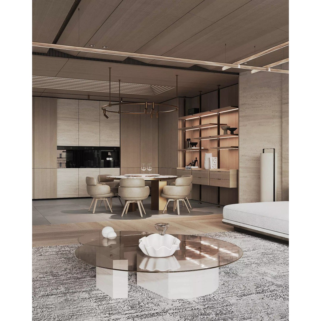 Living Room and Kitchen 3D Model – Realistic Interior Design, PBR Textures - View 22