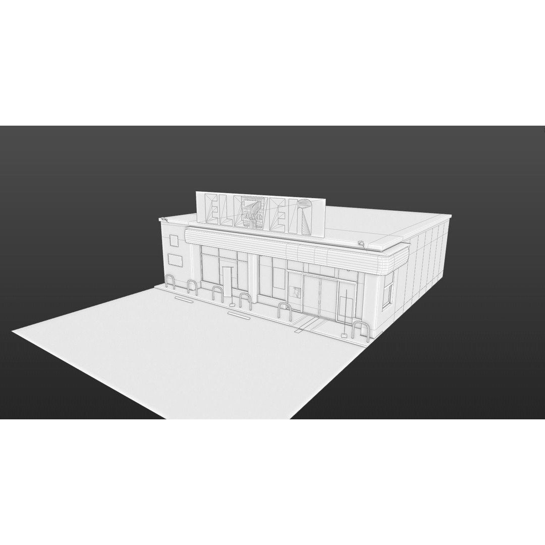 7-Eleven Store 3D Model – Low Poly Game Asset, Blender & FBX - View 14