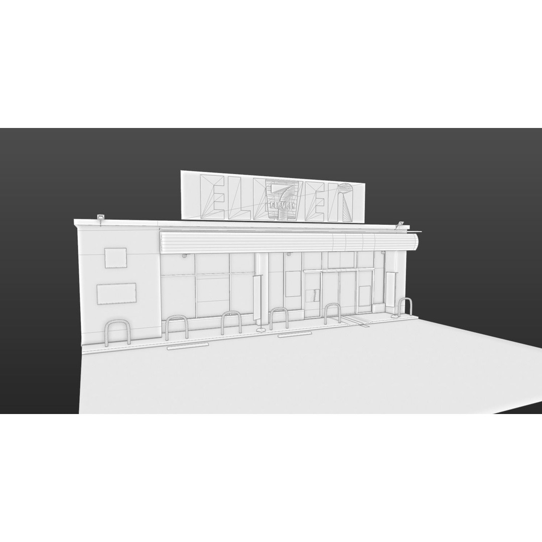 7-Eleven Store 3D Model – Low Poly Game Asset, Blender & FBX - View 15