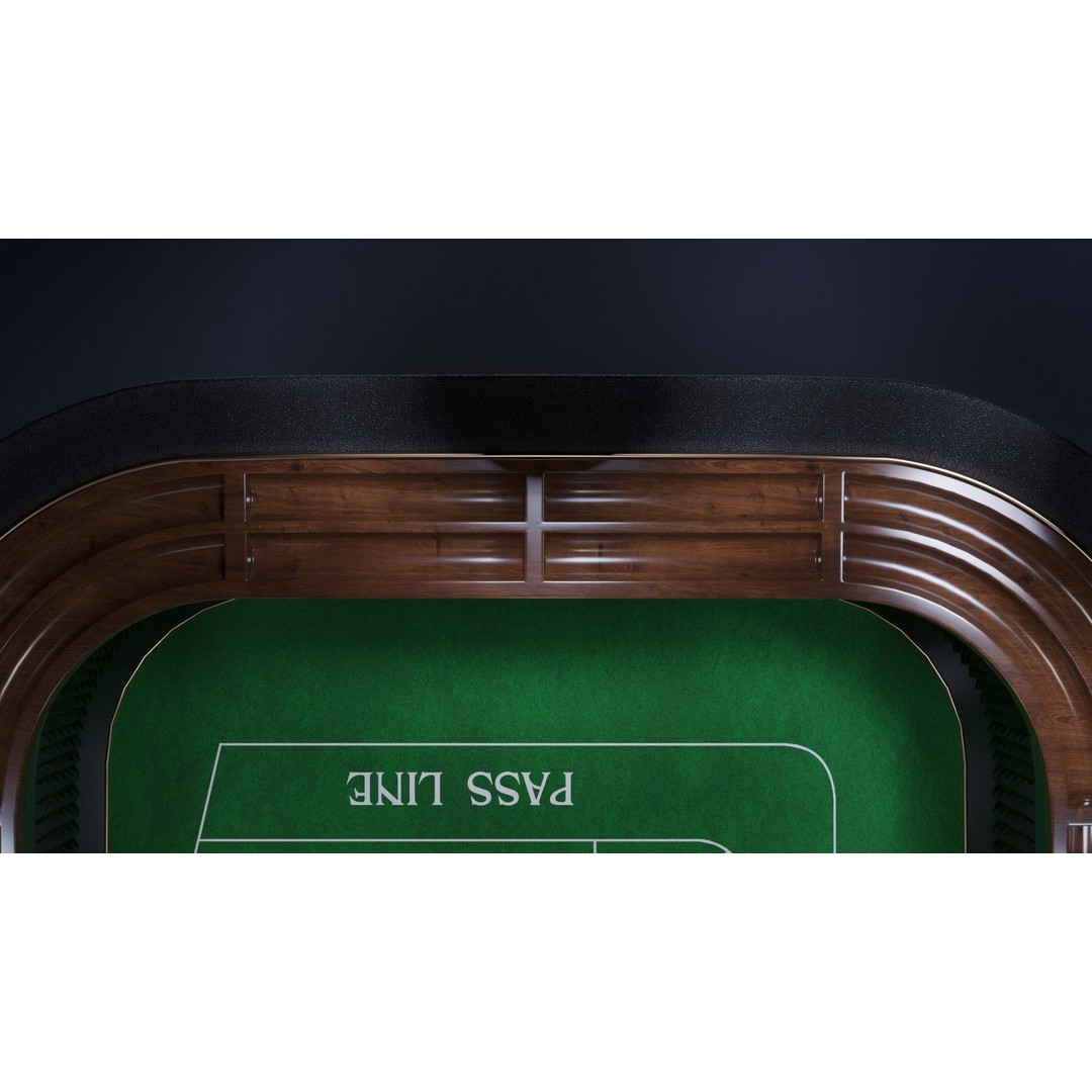 Craps Table 3D Model – Luxury Game Asset, FBX & OBJ Formats - View 11