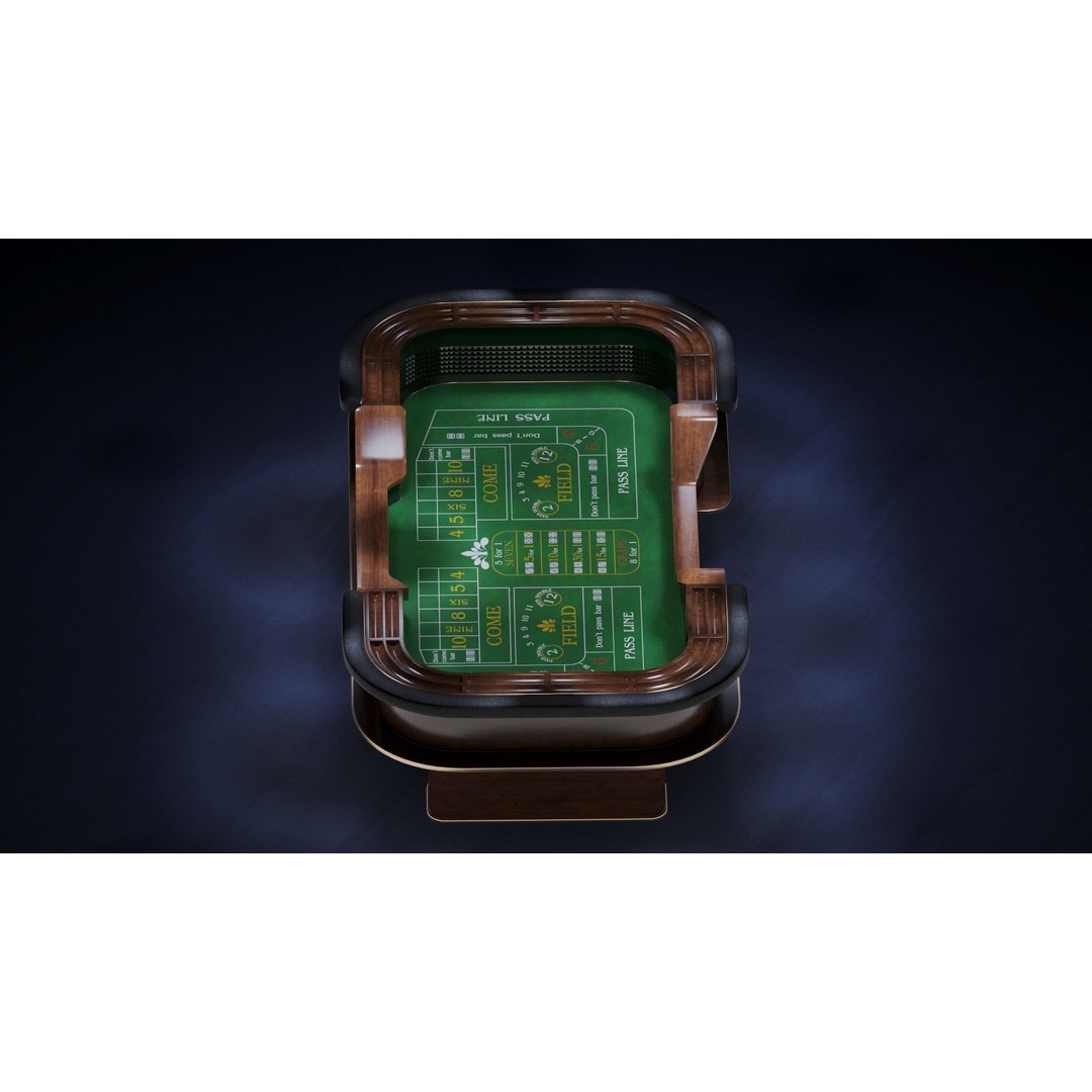 Craps Table 3D Model – Luxury Game Asset, FBX & OBJ Formats - View 12