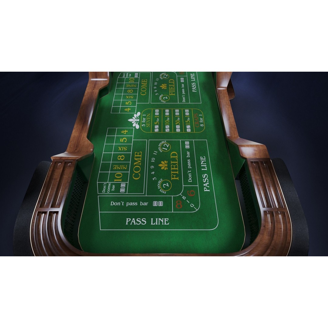 Craps Table 3D Model – Luxury Game Asset, FBX & OBJ Formats - View 13