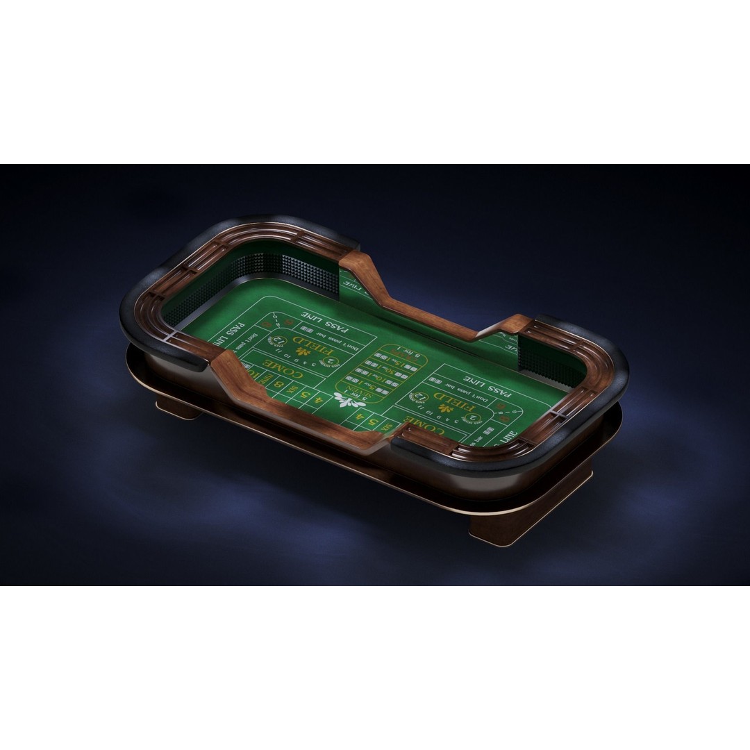 Craps Table 3D Model – Luxury Game Asset, FBX & OBJ Formats - View 14