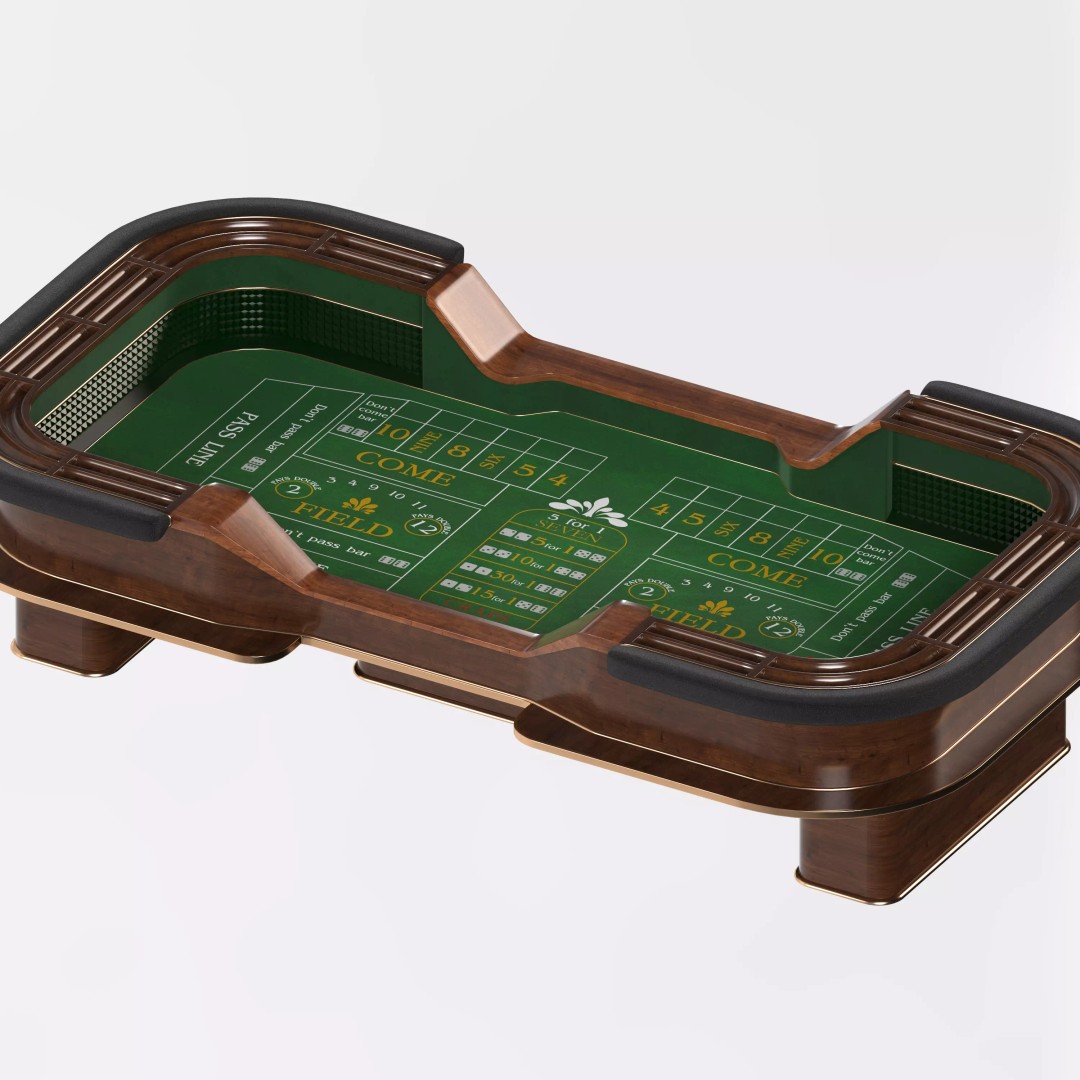 Craps Table 3D Model – Luxury Game Asset, FBX & OBJ Formats - View 2