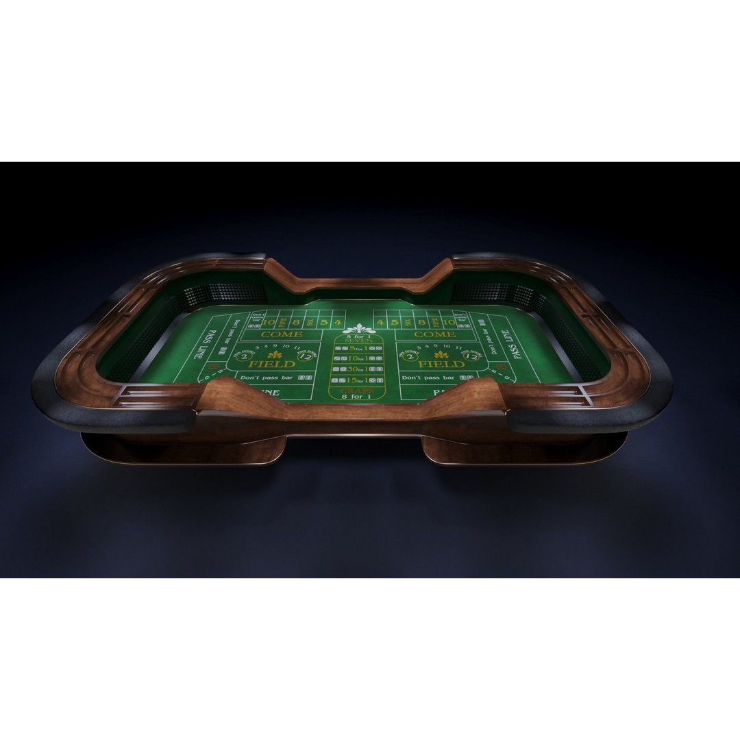 Craps Table 3D Model – Luxury Game Asset, FBX & OBJ Formats - View 4