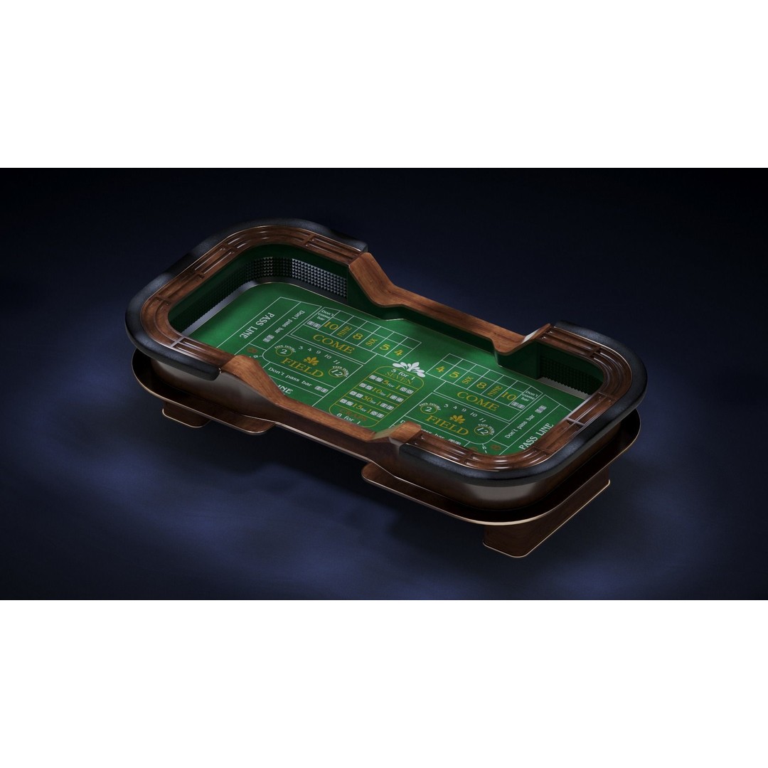 Craps Table 3D Model – Luxury Game Asset, FBX & OBJ Formats - View 5