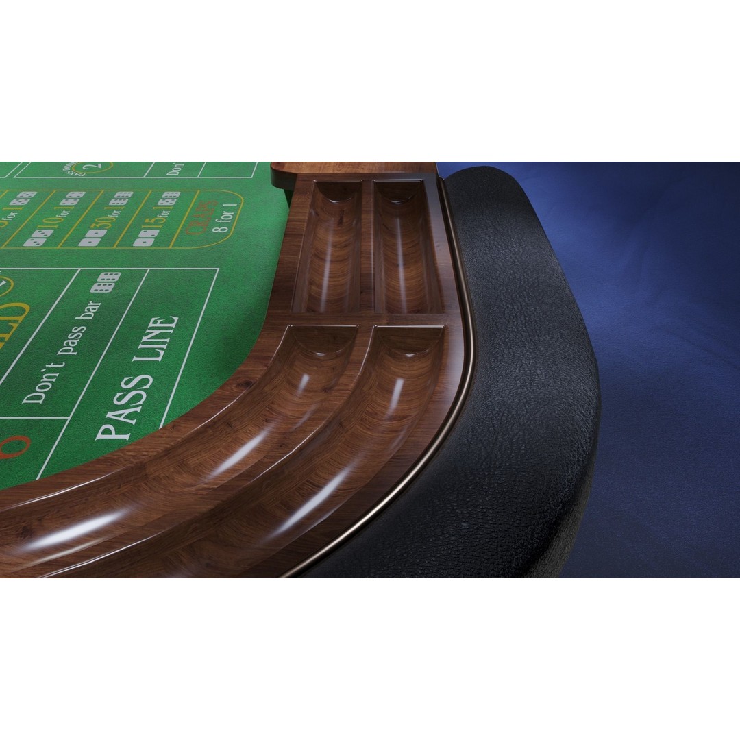 Craps Table 3D Model – Luxury Game Asset, FBX & OBJ Formats - View 6