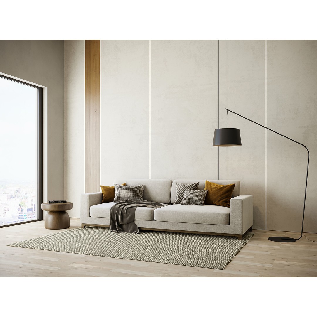 Living Room 3D Model – Modern Interior Scene with Textures, FBX, OBJ - View 3