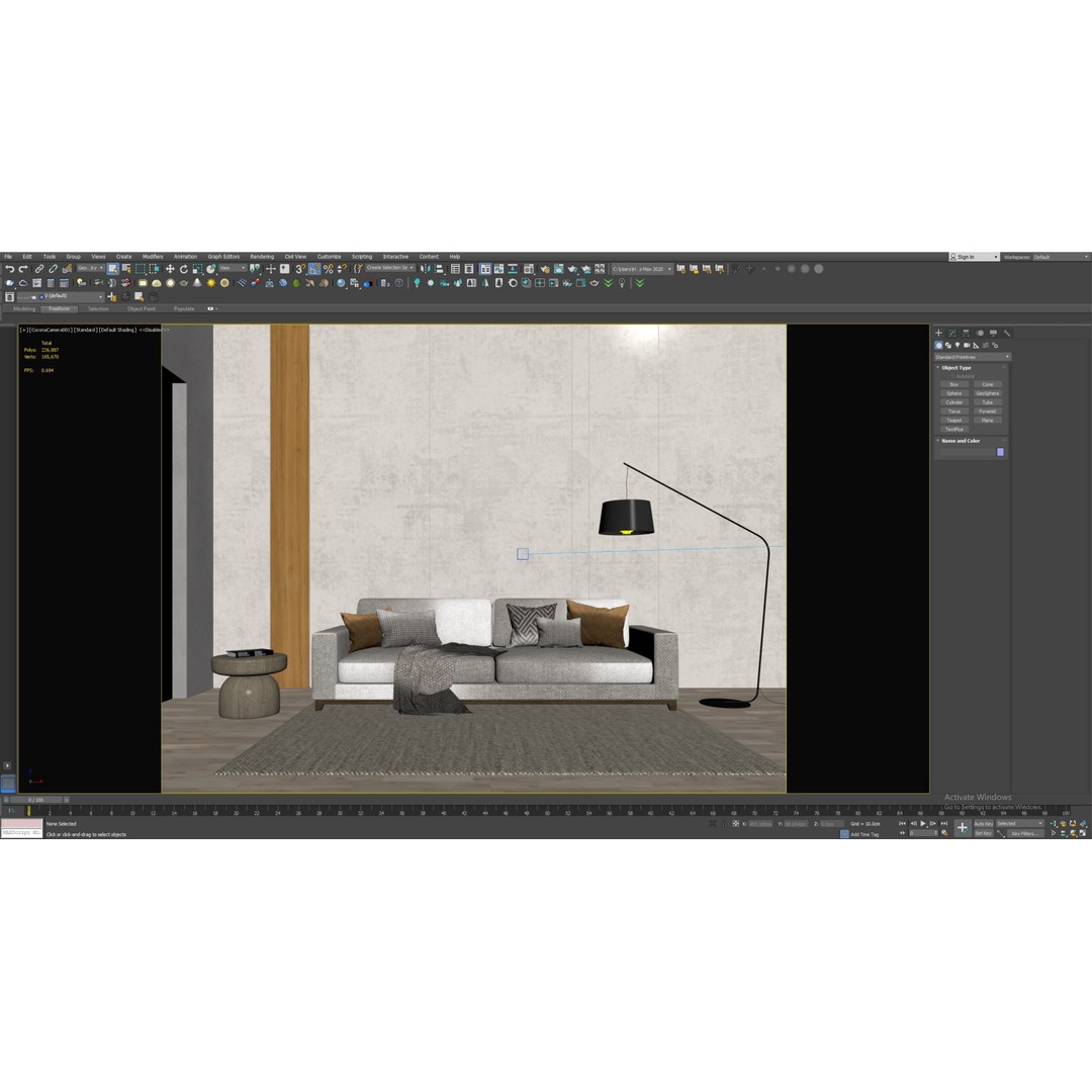 Living Room 3D Model – Modern Interior Scene with Textures, FBX, OBJ - View 7