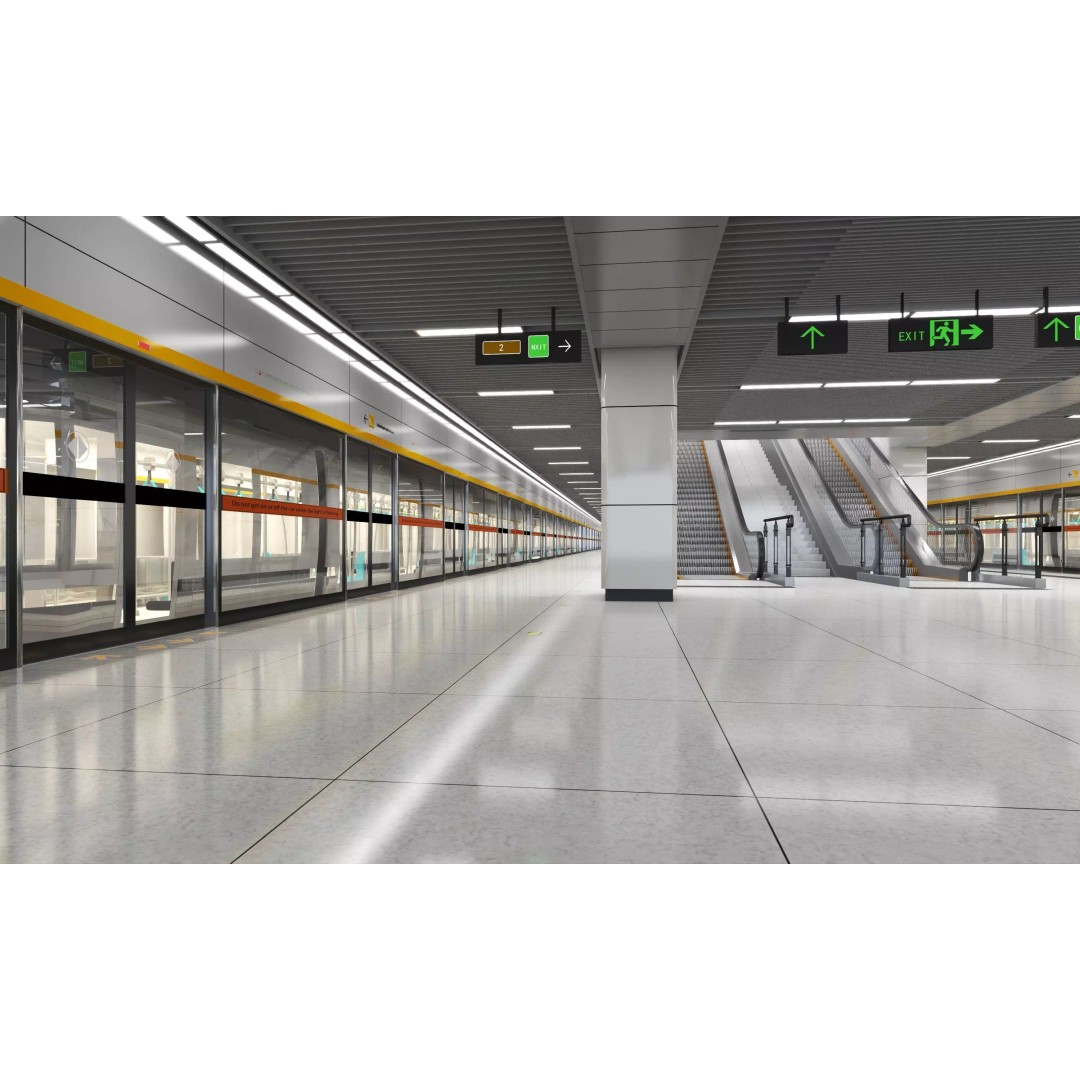 City Subway 3D Model – Low Poly Train Asset, FBX, OBJ - View 10