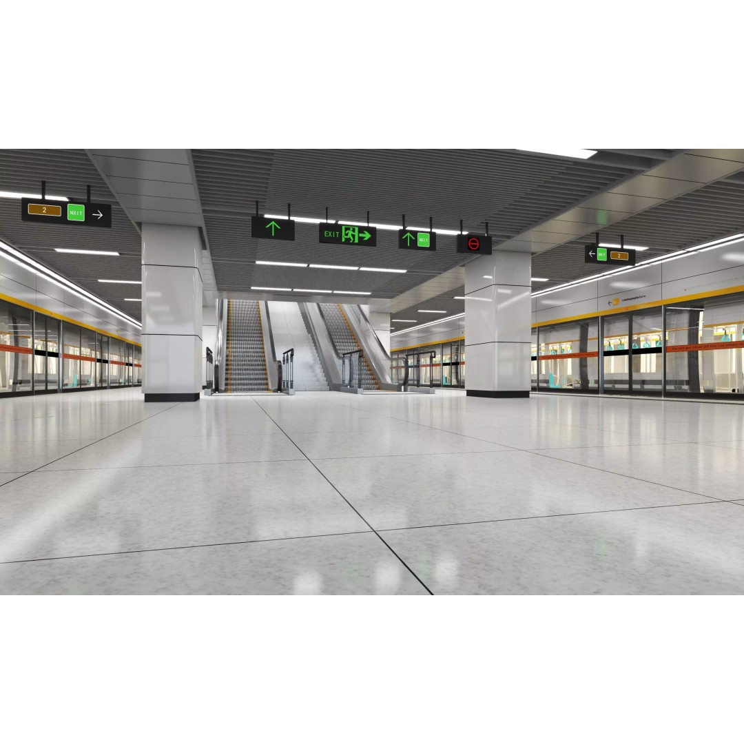 City Subway 3D Model – Low Poly Train Asset, FBX, OBJ - View 11