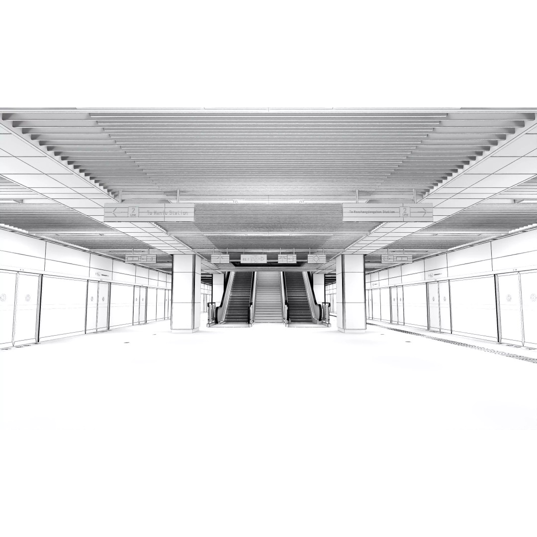 City Subway 3D Model – Low Poly Train Asset, FBX, OBJ - View 12