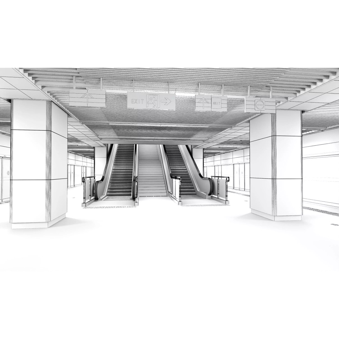 City Subway 3D Model – Low Poly Train Asset, FBX, OBJ - View 13