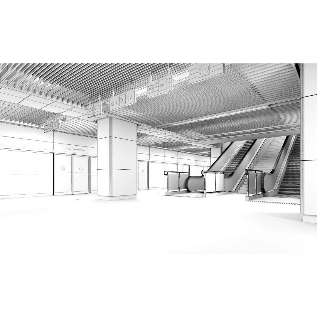 City Subway 3D Model – Low Poly Train Asset, FBX, OBJ - View 15