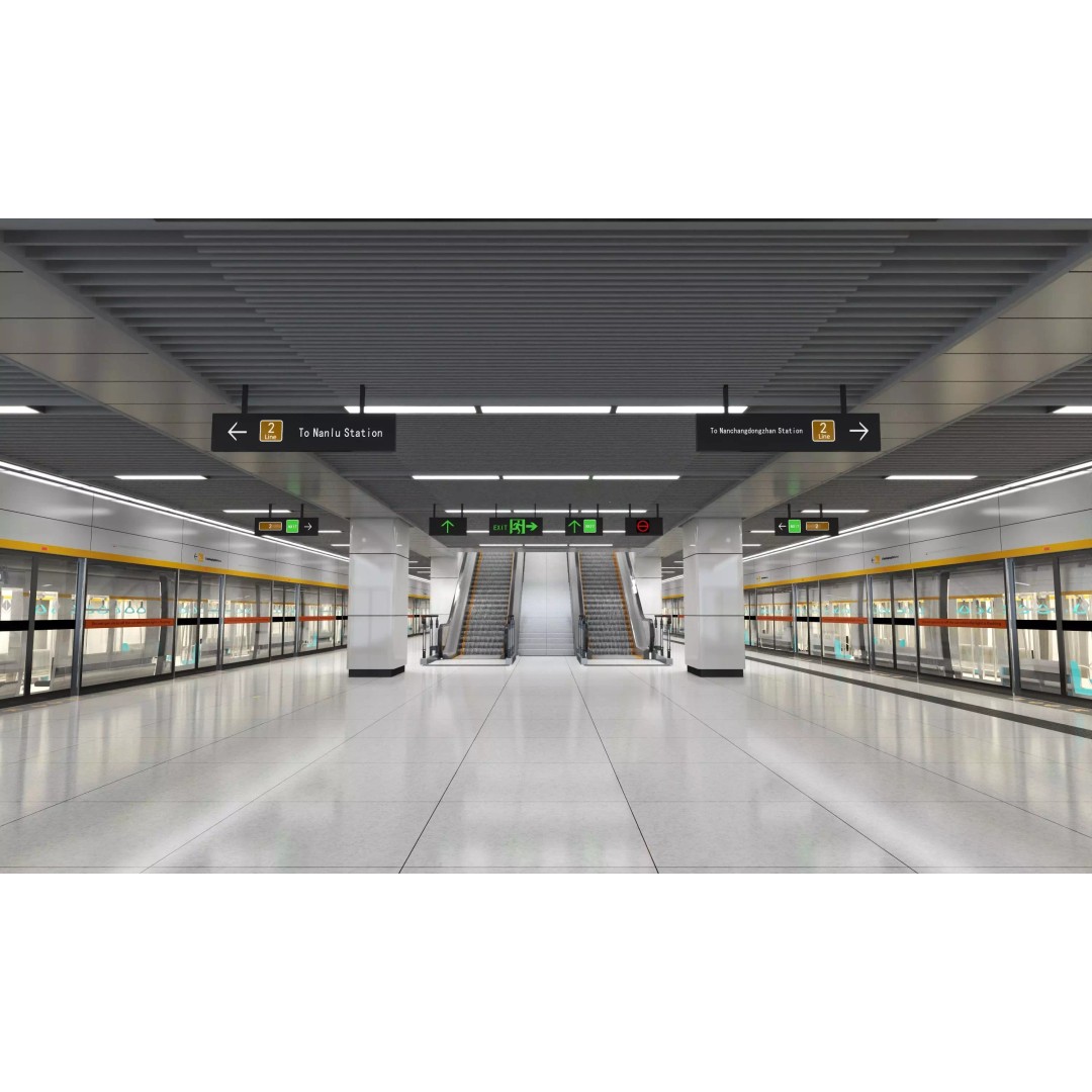 City Subway 3D Model – Low Poly Train Asset, FBX, OBJ - View 2
