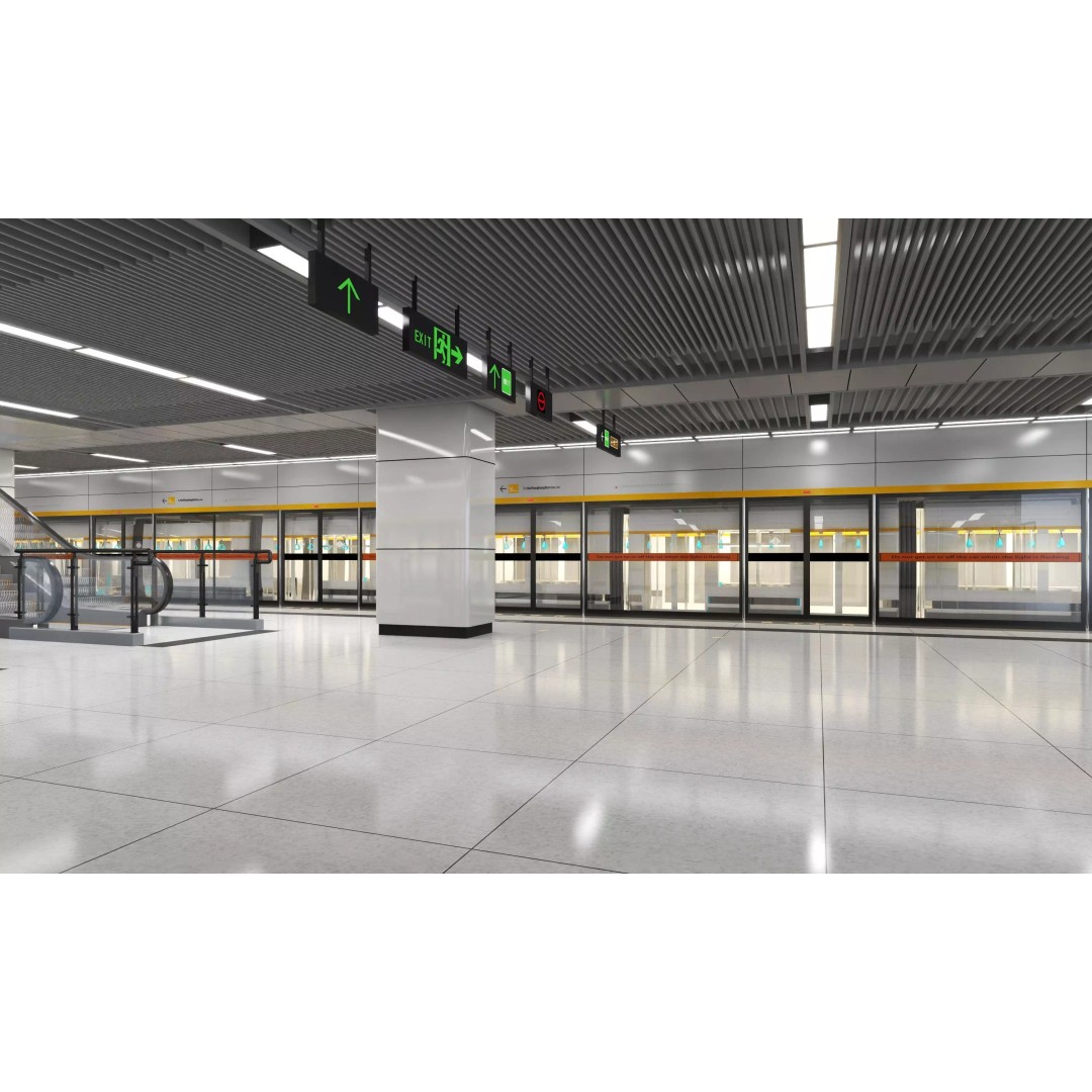 City Subway 3D Model – Low Poly Train Asset, FBX, OBJ - View 7