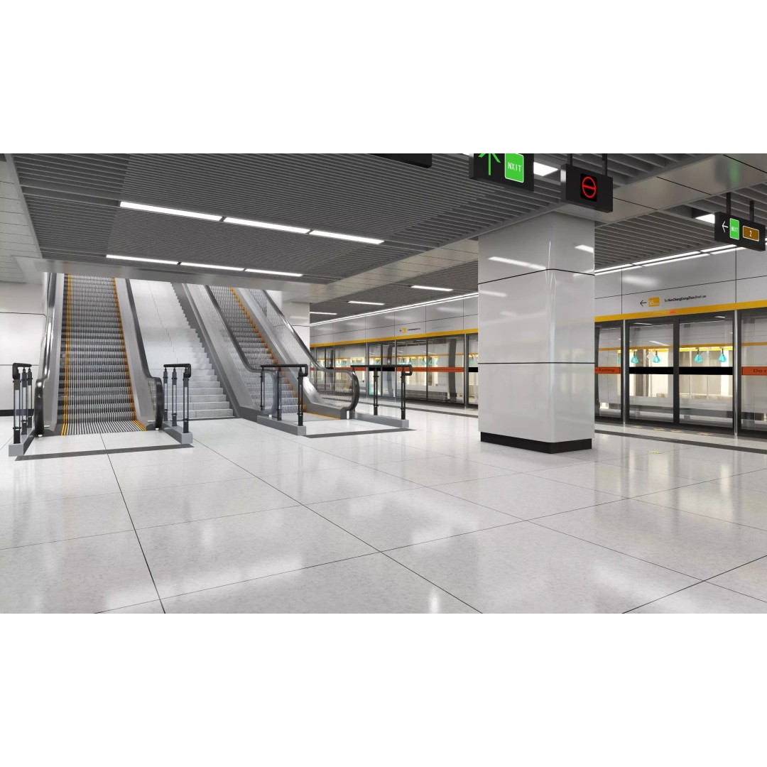City Subway 3D Model – Low Poly Train Asset, FBX, OBJ - View 8