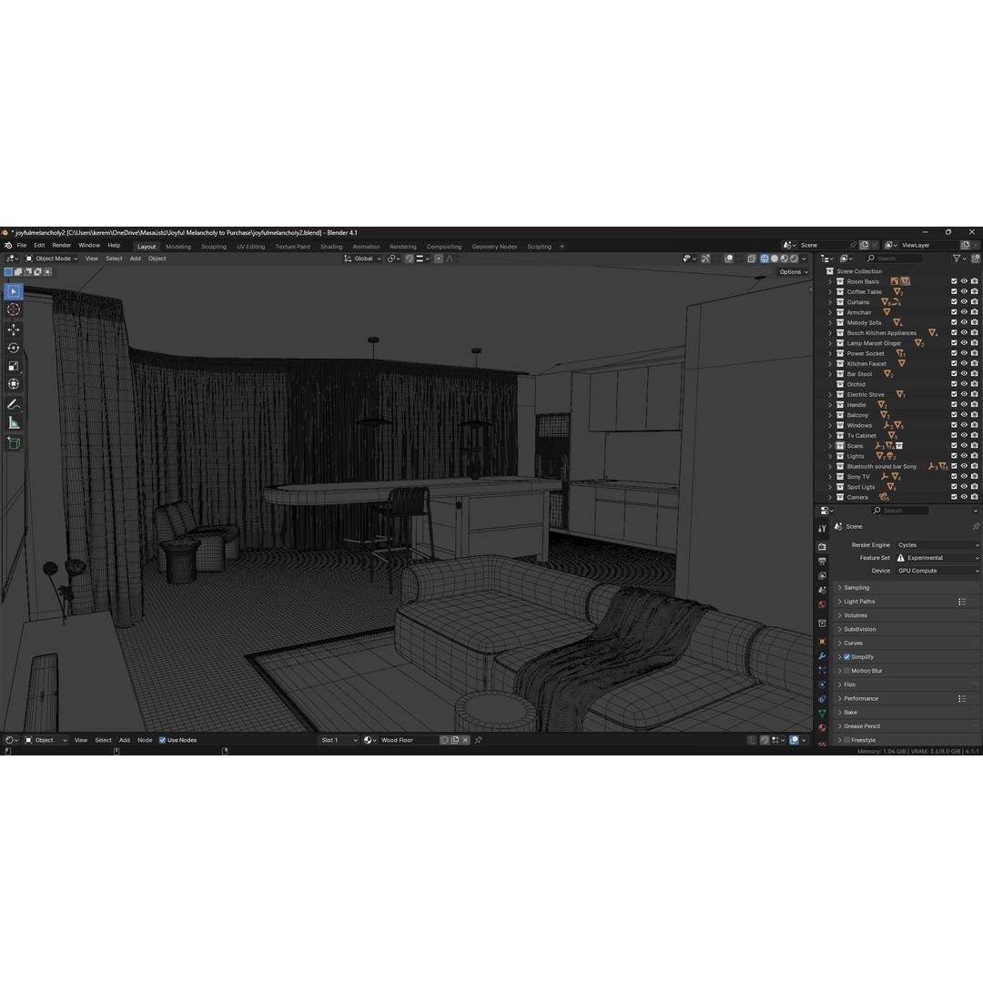 Joyful Melancholy 3D Model – Detailed Interior Scene for Blender