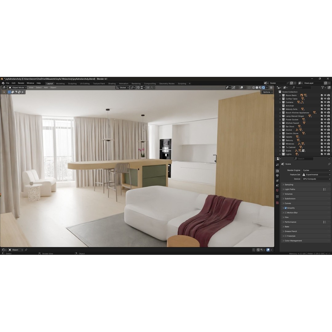 Joyful Melancholy 3D Model – Detailed Interior Scene for Blender - View 19