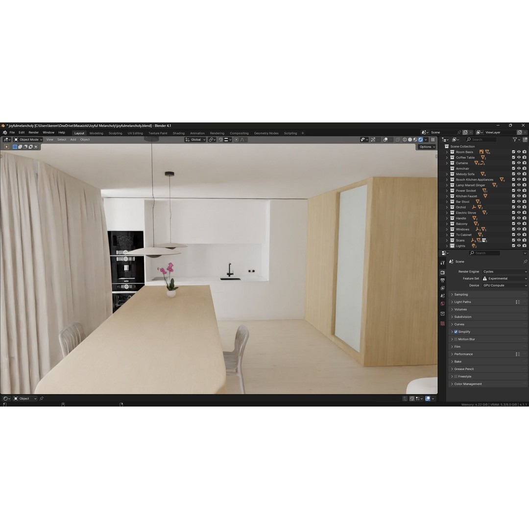 Joyful Melancholy 3D Model – Detailed Interior Scene for Blender - View 20