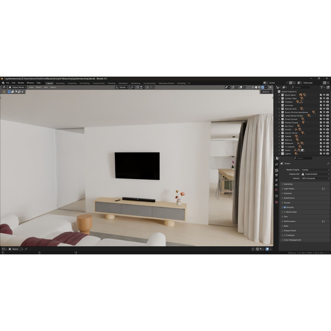 Joyful Melancholy 3D Model – Detailed Interior Scene for Blender - View 21
