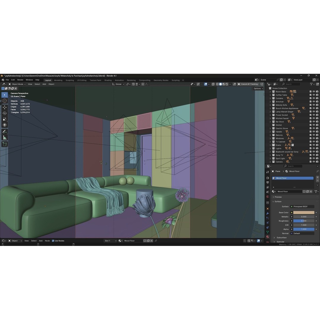 Joyful Melancholy 3D Model – Detailed Interior Scene for Blender - View 22