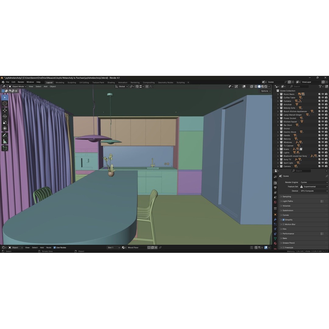 Joyful Melancholy 3D Model – Detailed Interior Scene for Blender - View 24