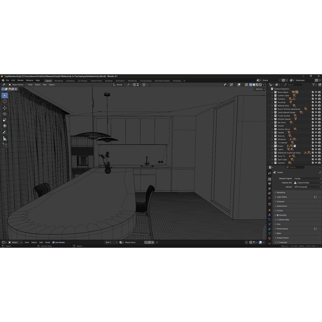 Joyful Melancholy 3D Model – Detailed Interior Scene for Blender - View 25