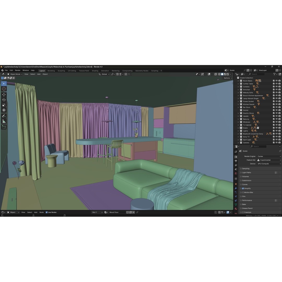Joyful Melancholy 3D Model – Detailed Interior Scene for Blender - View 26