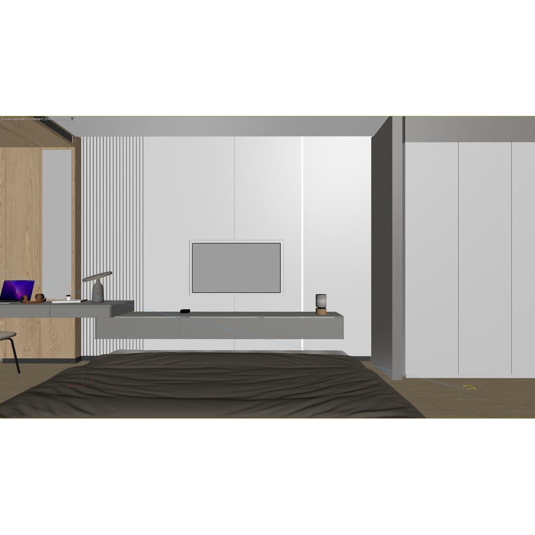 Hotel Room 3D Model – Modern Minimalist Interior, FBX - View 12