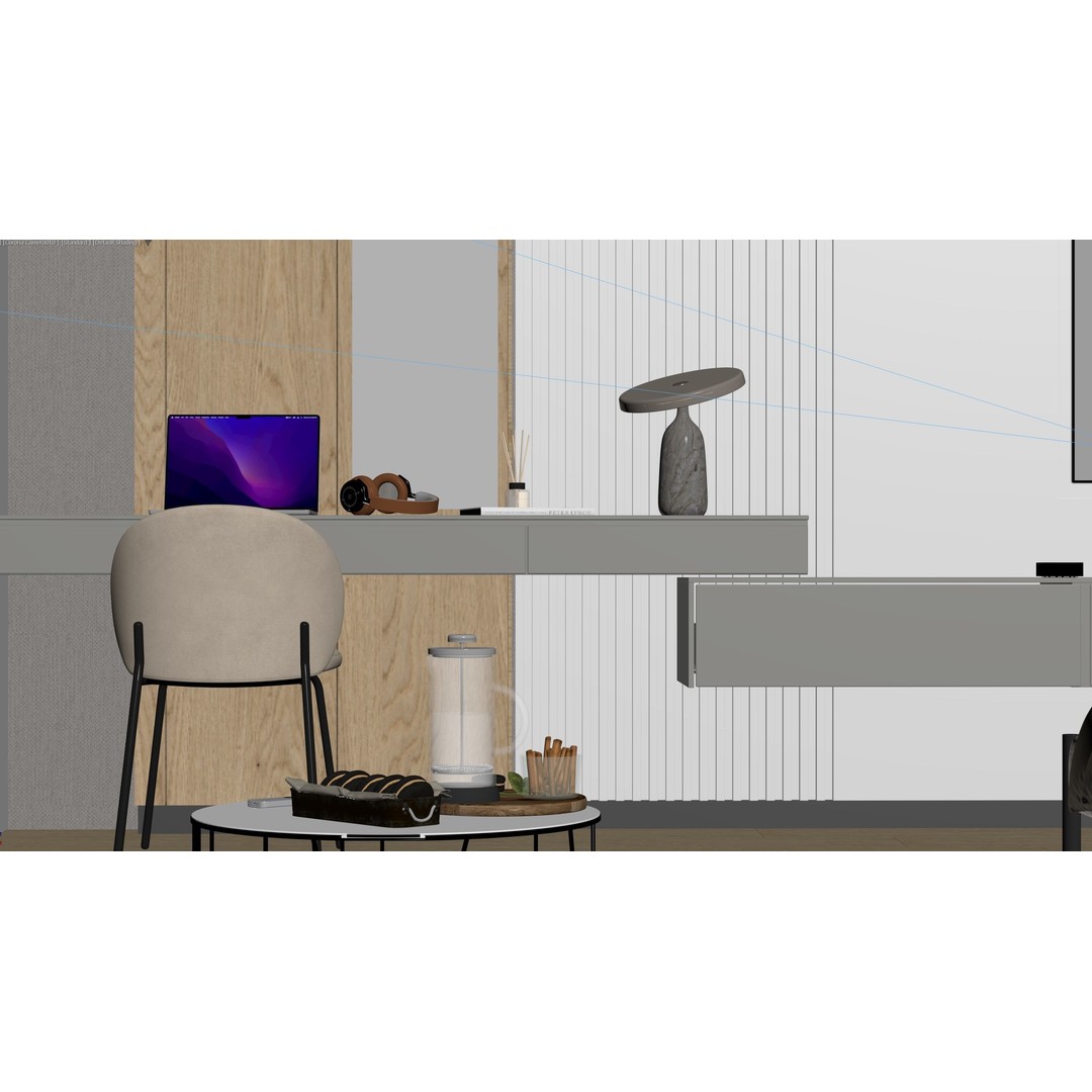 Hotel Room 3D Model – Modern Minimalist Interior, FBX - View 14