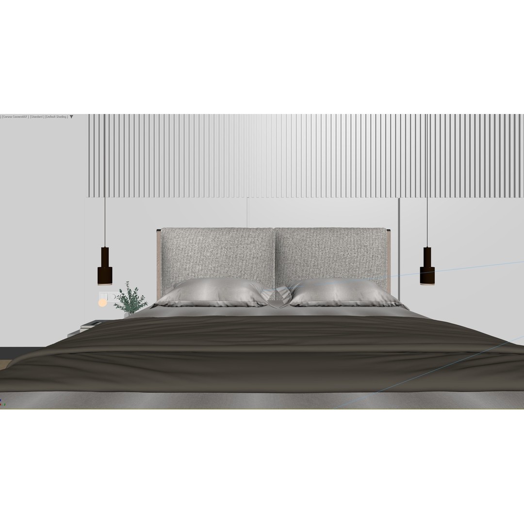Hotel Room 3D Model – Modern Minimalist Interior, FBX - View 15