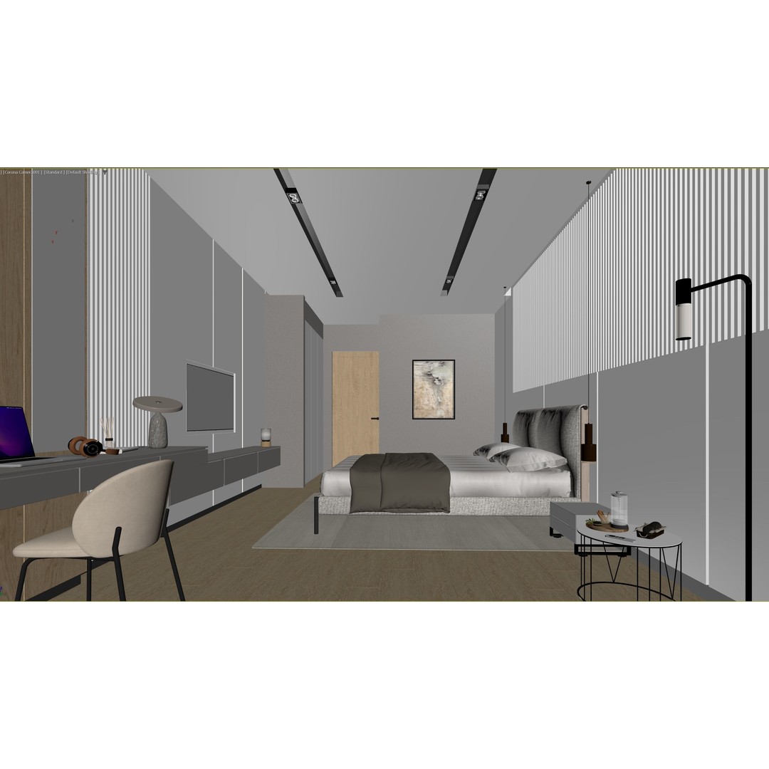 Hotel Room 3D Model – Modern Minimalist Interior, FBX - View 19