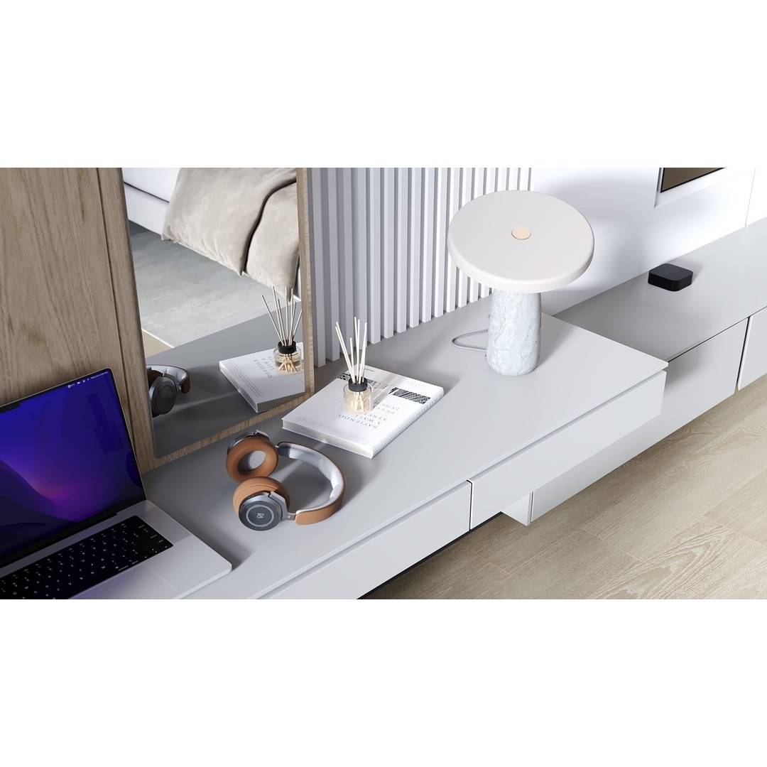 Hotel Room 3D Model – Modern Minimalist Interior, FBX - View 3