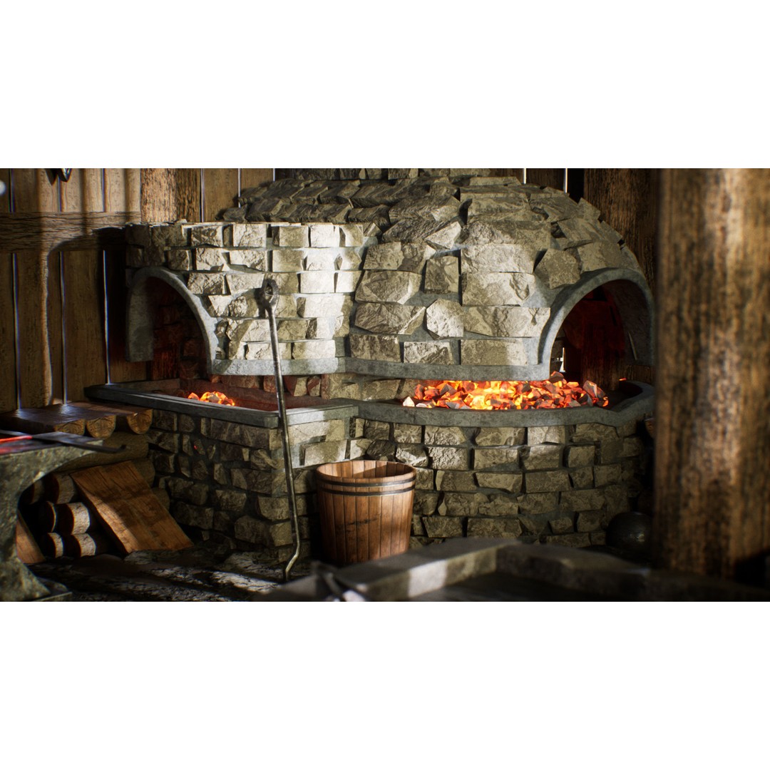 Medieval Blacksmith 3D Model – Low Poly Game Asset, FBX - View 10