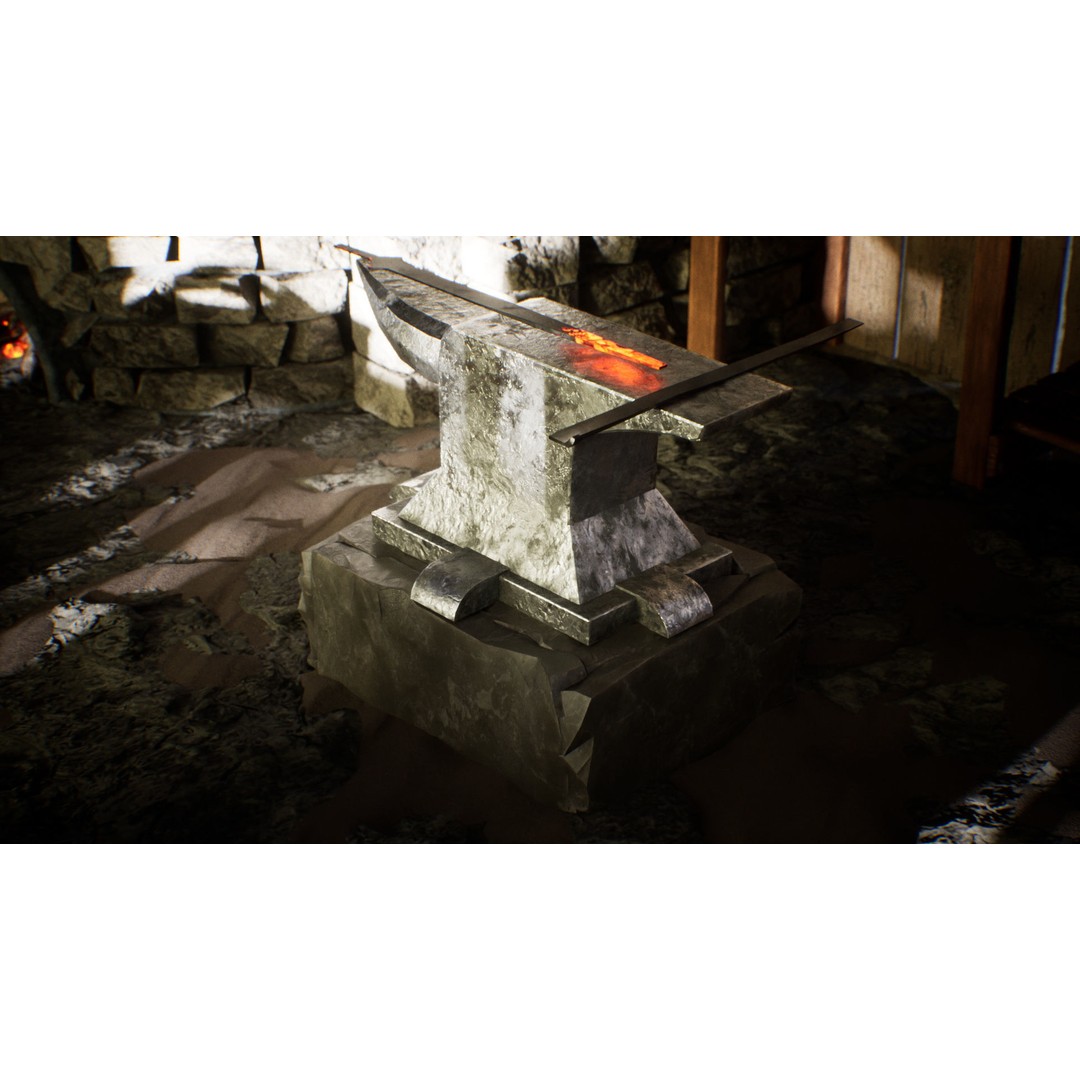 Medieval Blacksmith 3D Model – Low Poly Game Asset, FBX - View 12