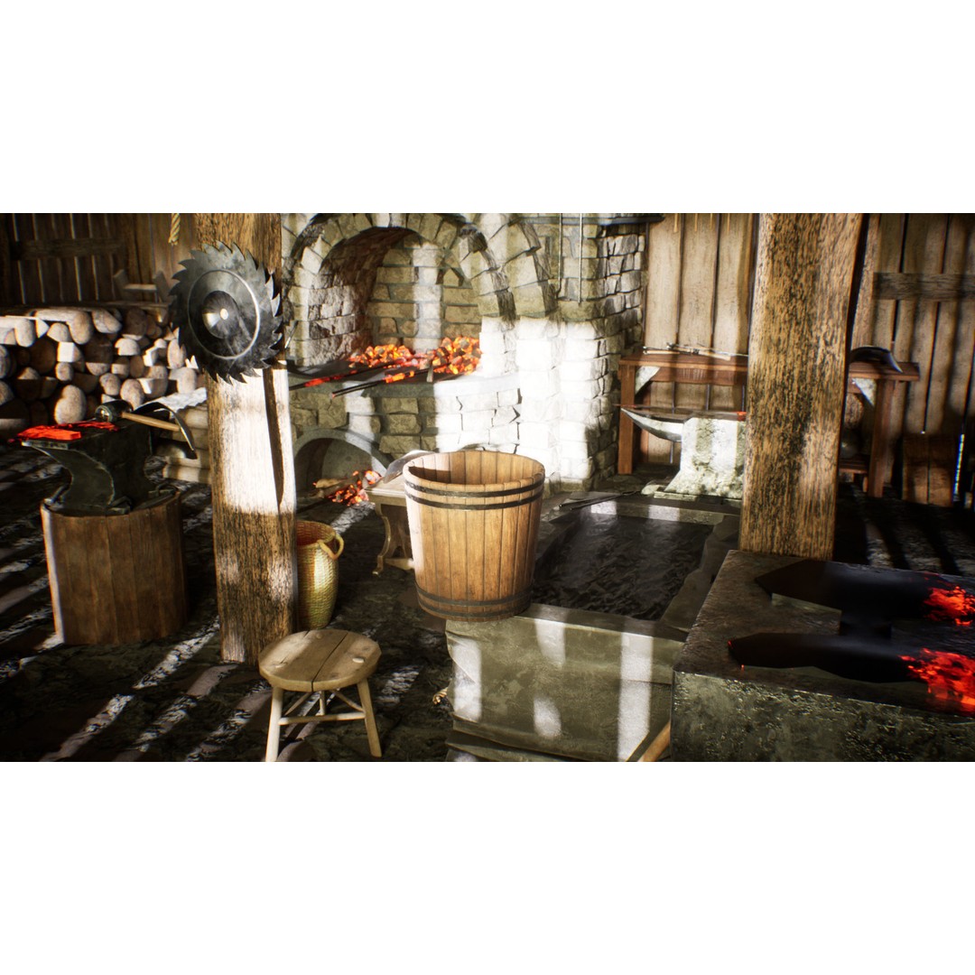 Medieval Blacksmith 3D Model – Low Poly Game Asset, FBX - View 15