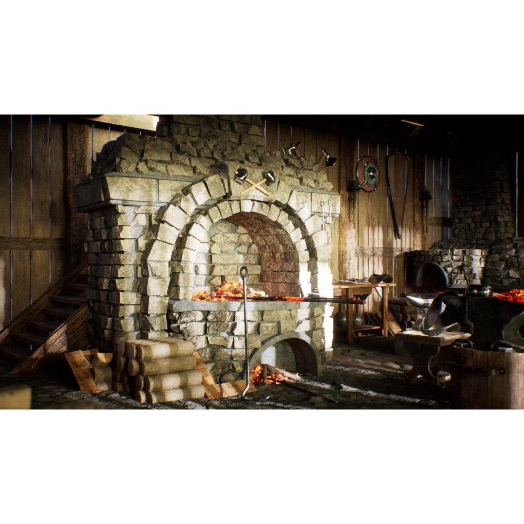 Medieval Blacksmith 3D Model – Low Poly Game Asset, FBX - View 2
