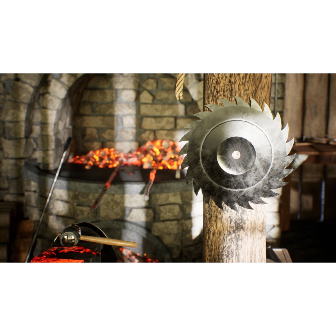 Medieval Blacksmith 3D Model – Low Poly Game Asset, FBX - View 3