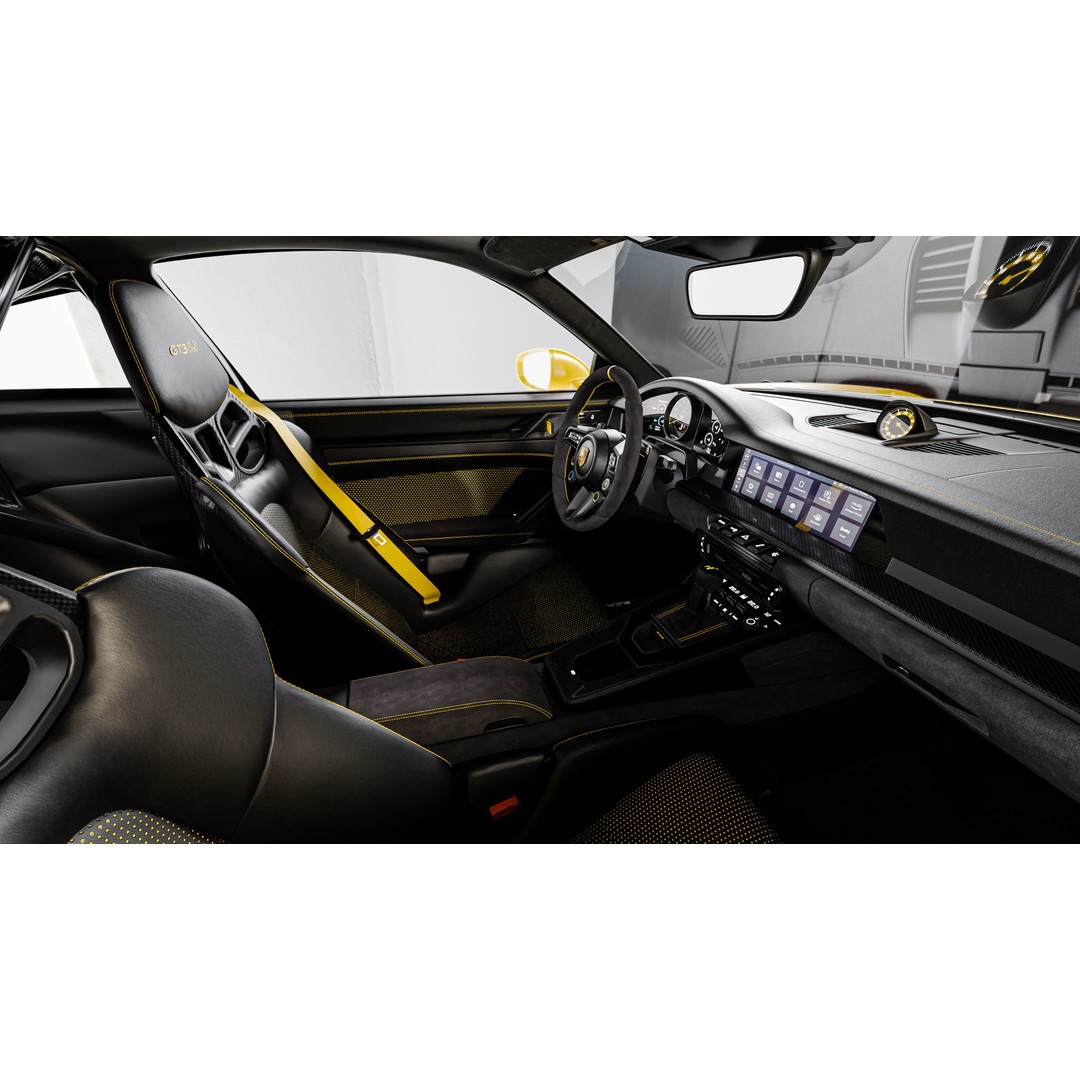 Porsche 992 GT3 RS 3D Model – High Poly Racing Car, PBR Textures, FBX - View 10