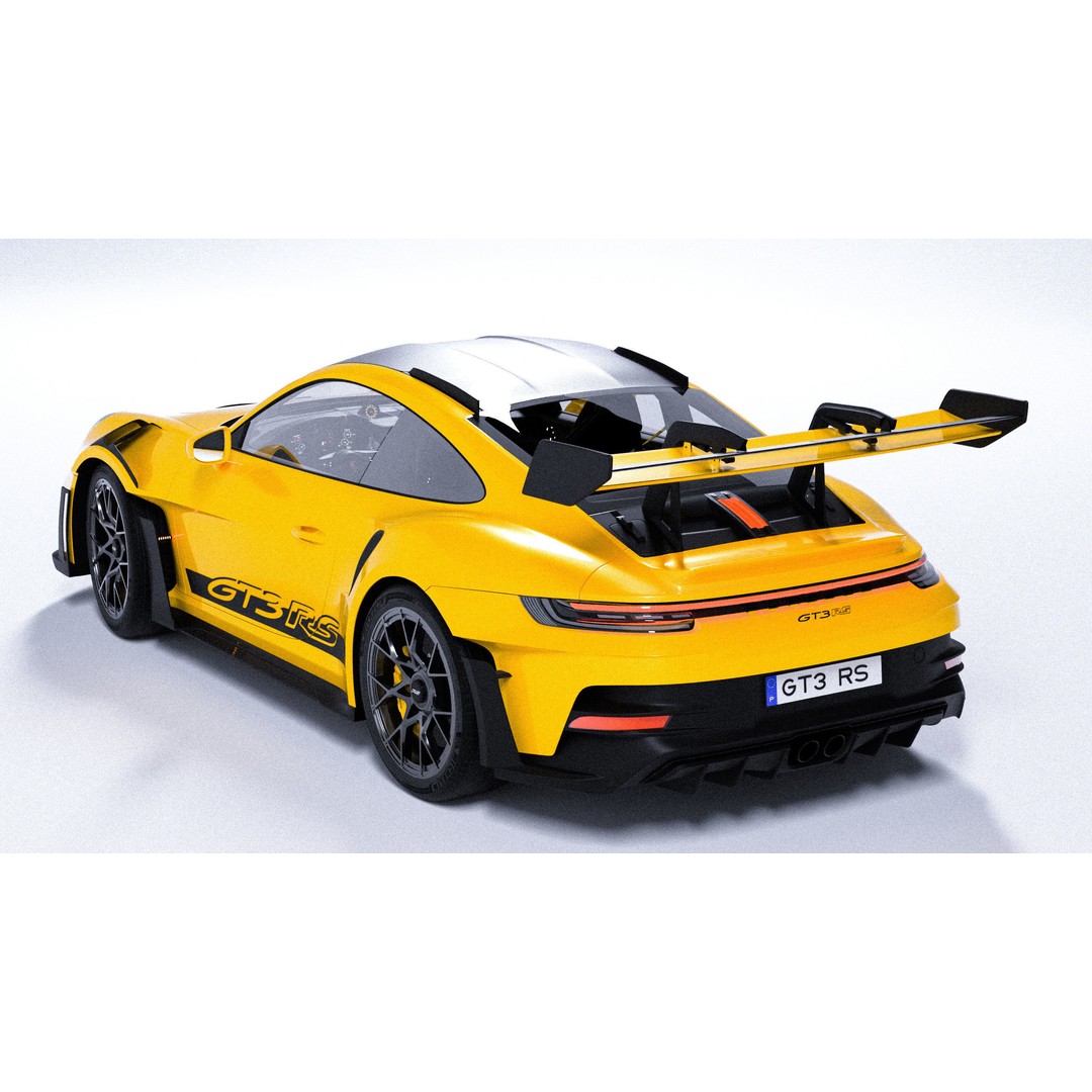 Porsche 992 GT3 RS 3D Model – High Poly Racing Car, PBR Textures, FBX - View 3