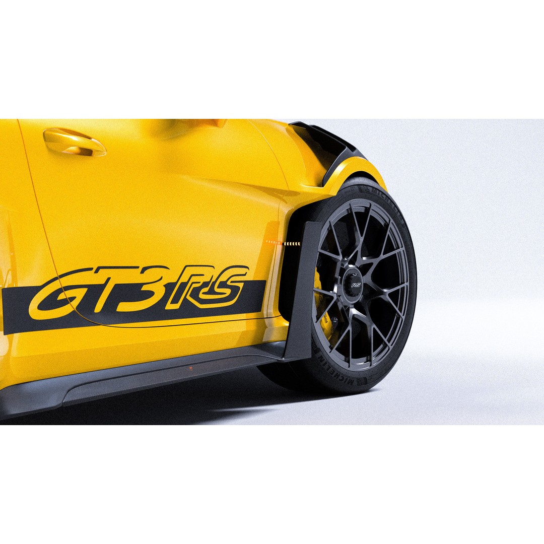 Porsche 992 GT3 RS 3D Model – High Poly Racing Car, PBR Textures, FBX - View 5