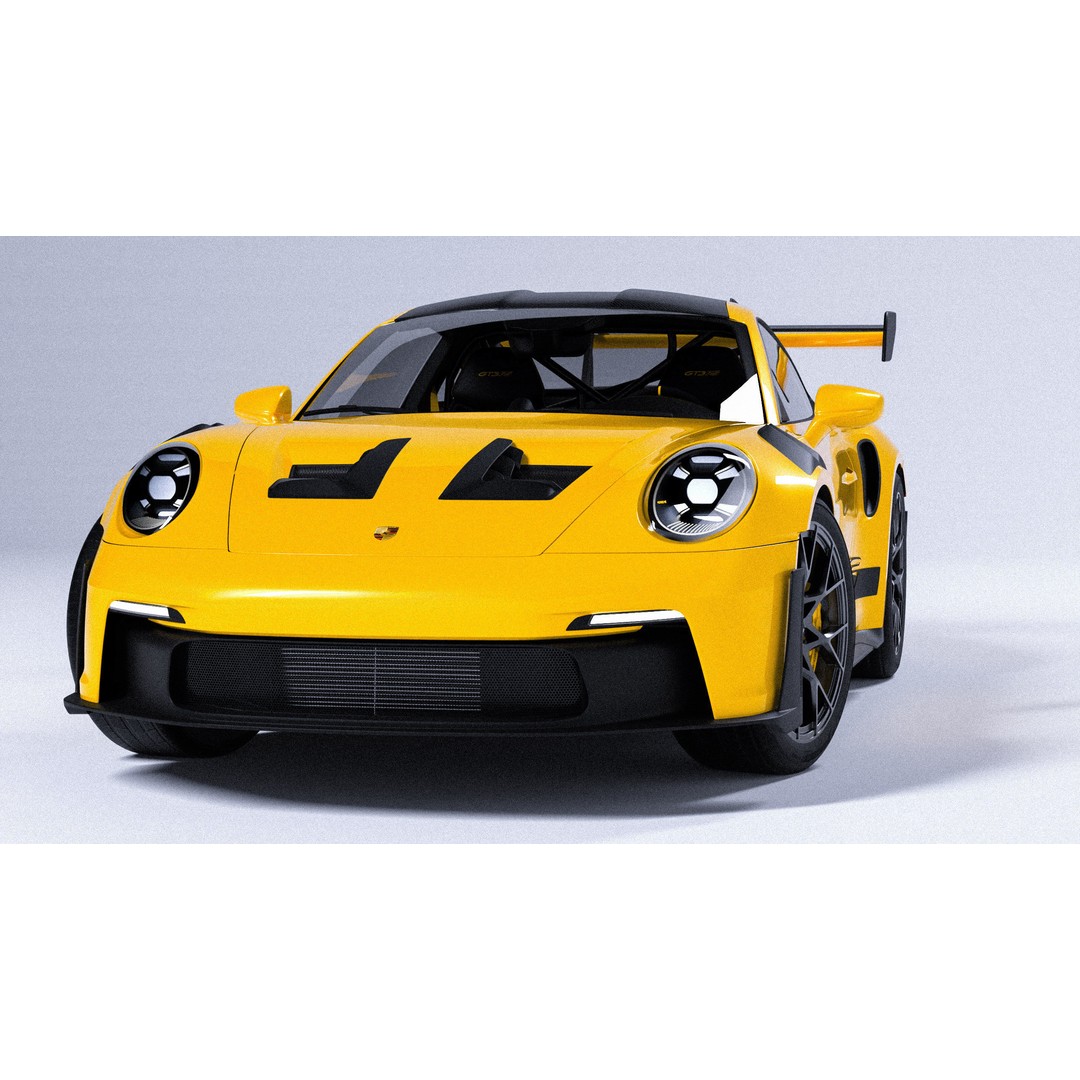 Porsche 992 GT3 RS 3D Model – High Poly Racing Car, PBR Textures, FBX - View 6